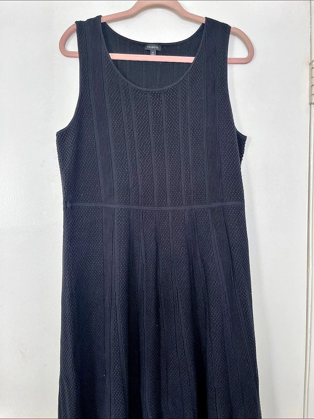 Talbots Sleeveless Knit Midi Dress in Black Size Extra Large